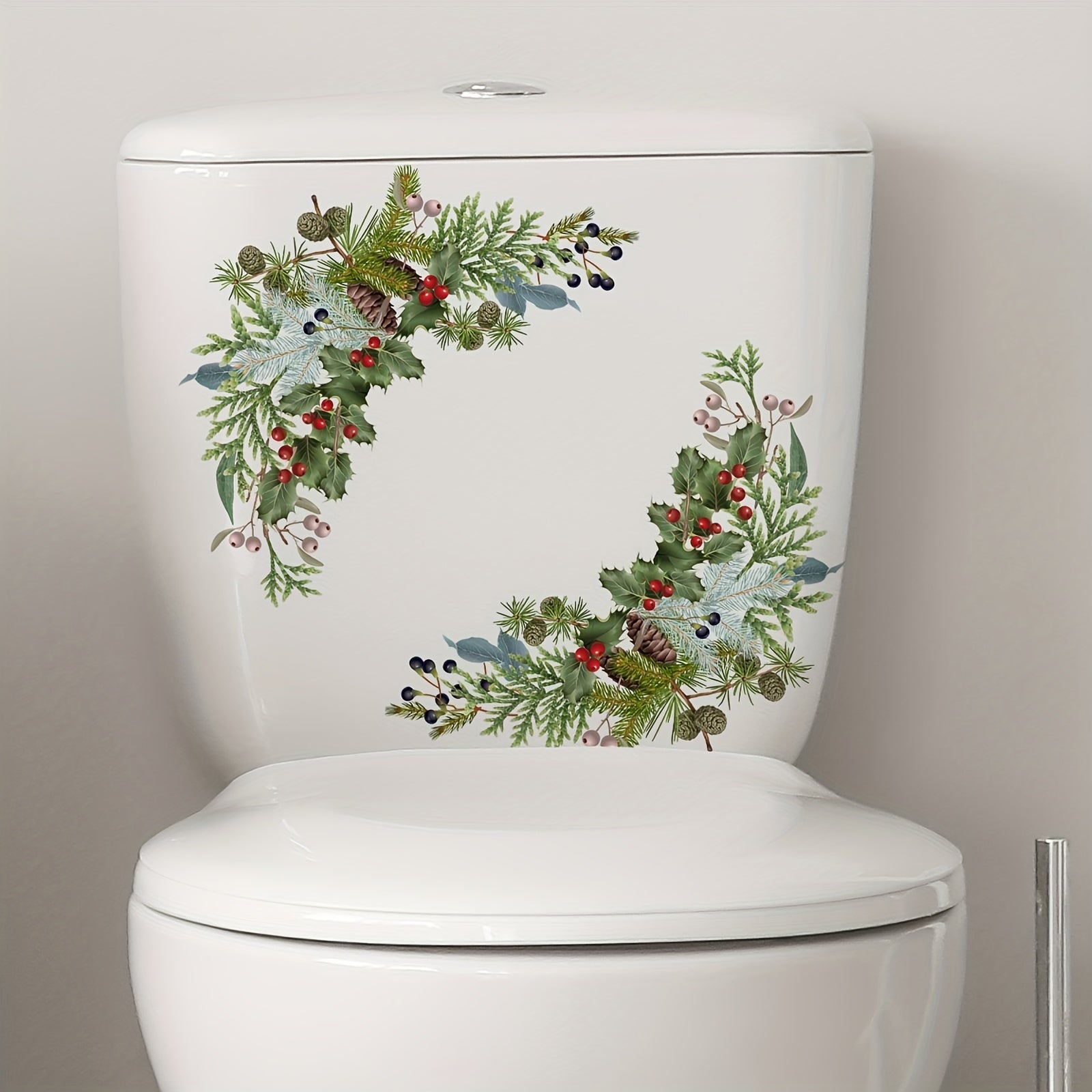 Christmas Tree Toilet Lid Decal Self Adhesive Wall Sticker Bathroom Decor
