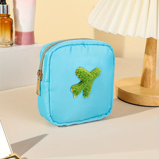 Chenille Patched Sanitary Napkin Storage Bag Zipper Pouch