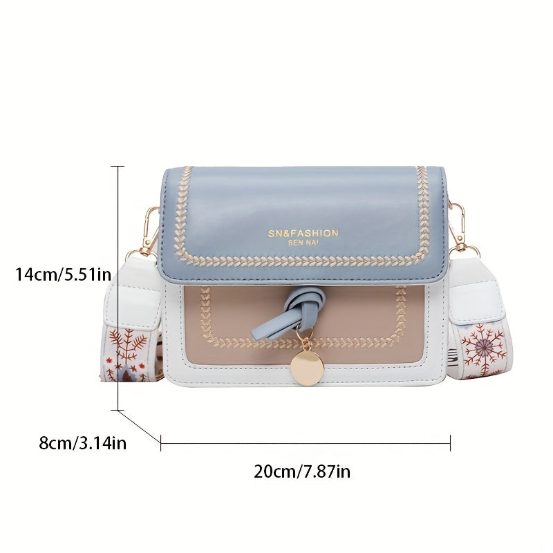 Flap Shoulder Bag Crossbody Purse With Wide Strap