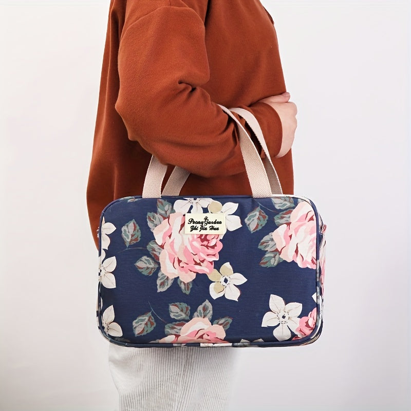 Vintage Floral Print Bag Travel Storage Handbag Toiletry Wash Bag