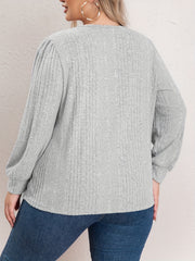  Solid Long Sleeve Scoop Neck Sweater