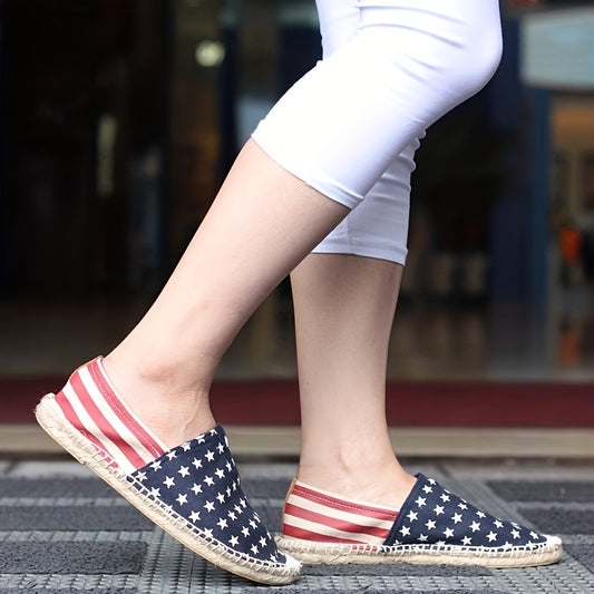 Women's Star Pattern Canvas Slip-On Shoes Lightweight & Comfortable