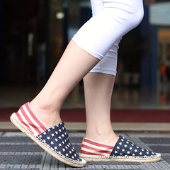 Women's Star Pattern Canvas Slip-On Shoes Lightweight & Comfortable
