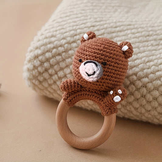 Crochet Bear Rattle Toy for Babies