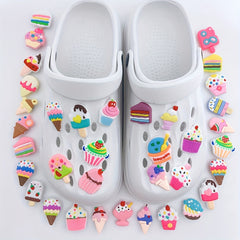36pcs Ice Cream Cake Shoe Charm Resin Buckle DIY Accessories
