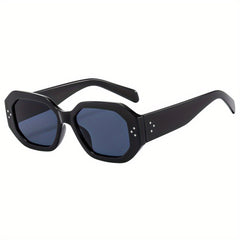 Geometric Retro Sunglasses UV400 Sun Shades Rivet Jelly for Travel