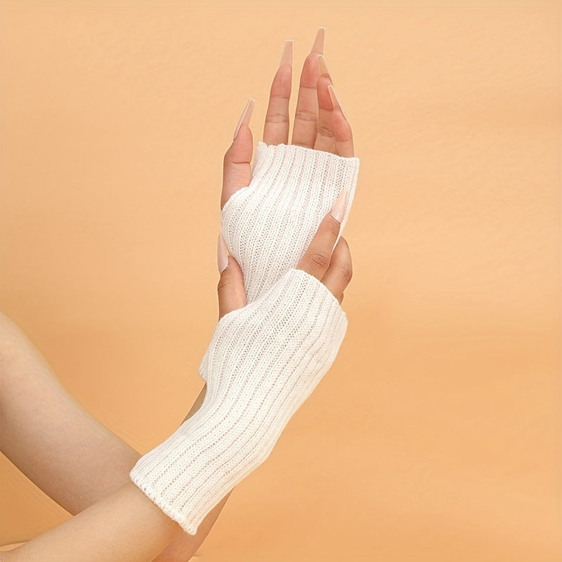 Cold Proof Arm Sleeves Fingerless Gloves For Women
