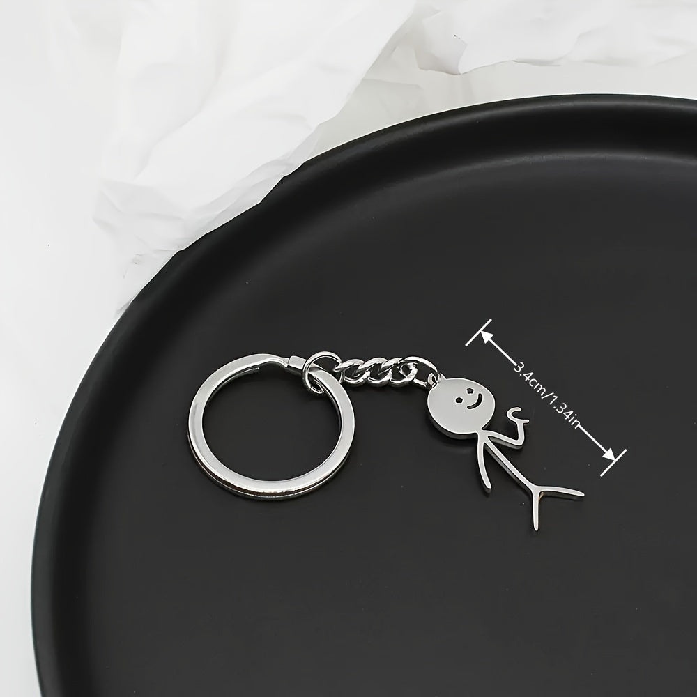 Cartoon Stainless Steel Keychain Funny Pendant