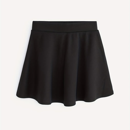 Girls High Waist Flared Knit Skirt For Kids
