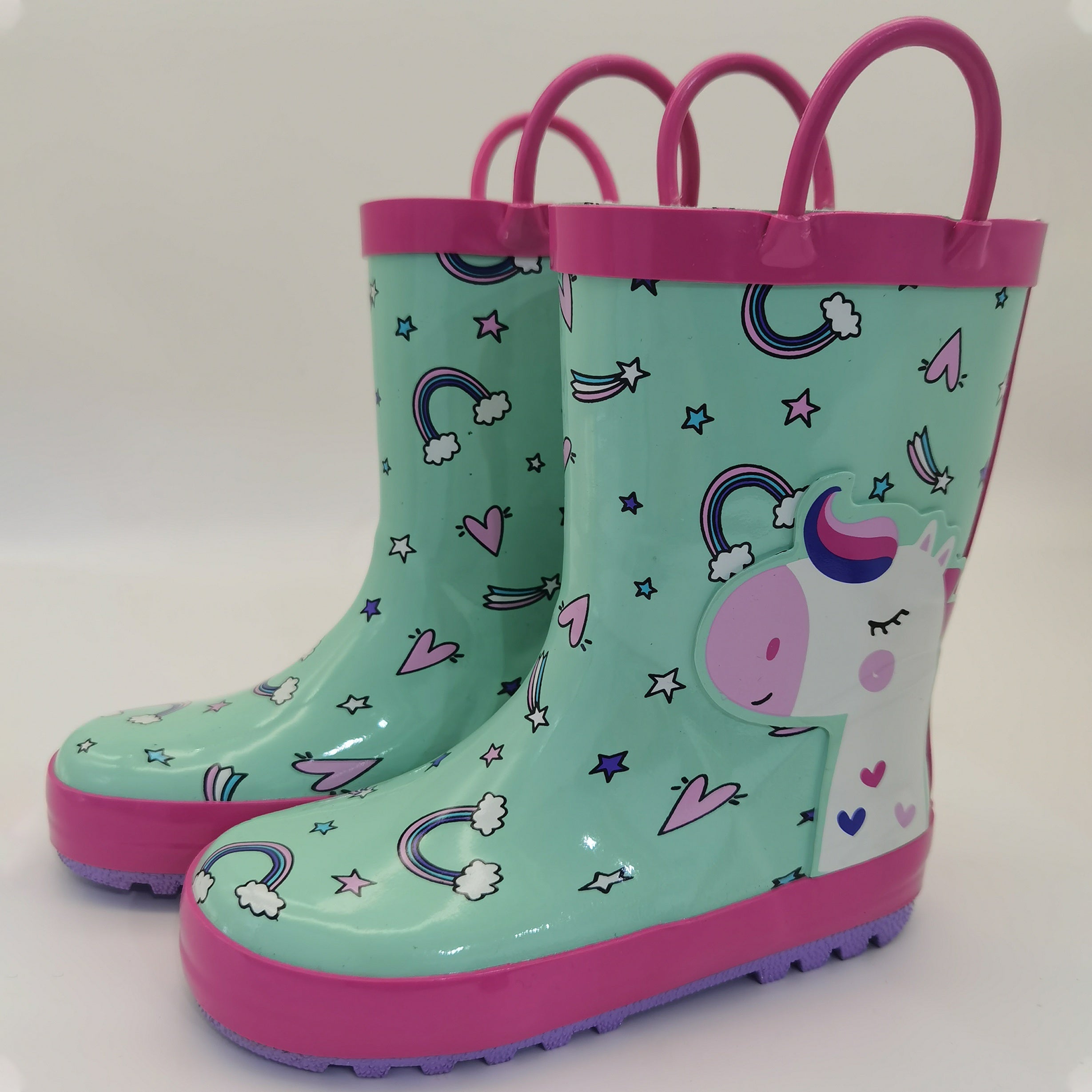 Girls' Cartoon Slip On Rain Boots Waterproof Non Slip Travel All Seasons