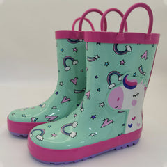 Girls' Cartoon Slip On Rain Boots Waterproof Non Slip Travel All Seasons