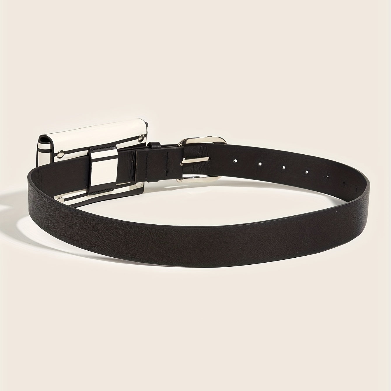 Hip Hop Striped Purse Belt PU Leather Crossbody Mini Bag Belt