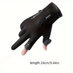 Winter Fleece Two Finger Flip Gloves Waterproof Touch Screen Gloves