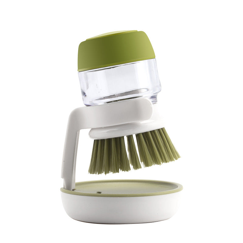 Soap Dispensing Dish Scrub Brush with Drip Tray - Effortless Cleaning