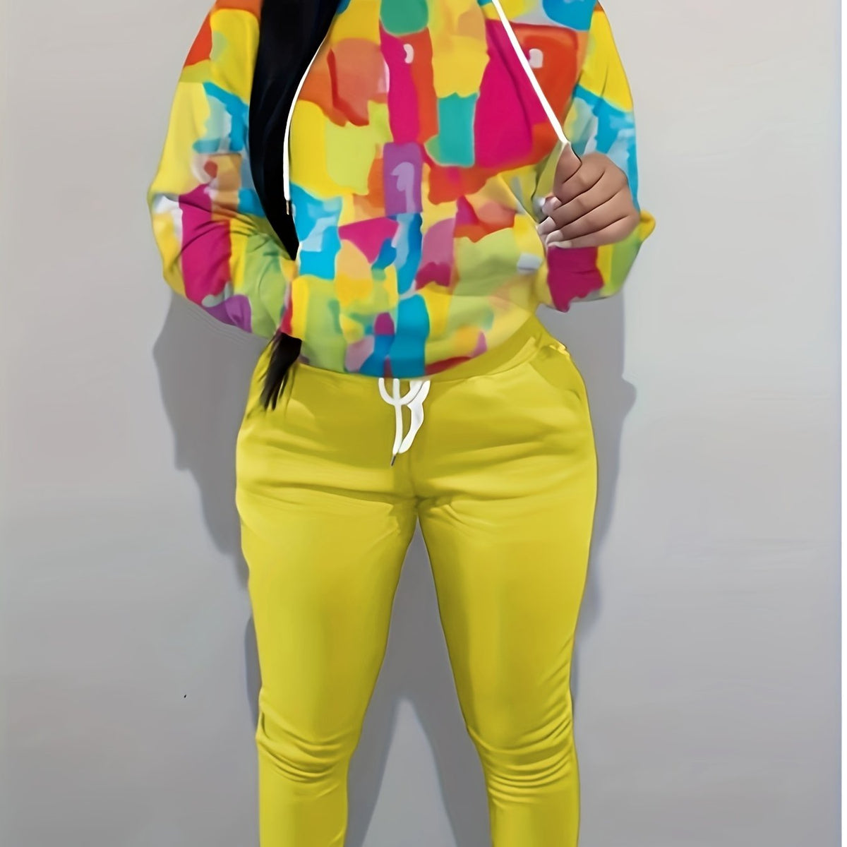  Tie Dye Hoodie & Joggers Set - Women's Plus Casual Outfit