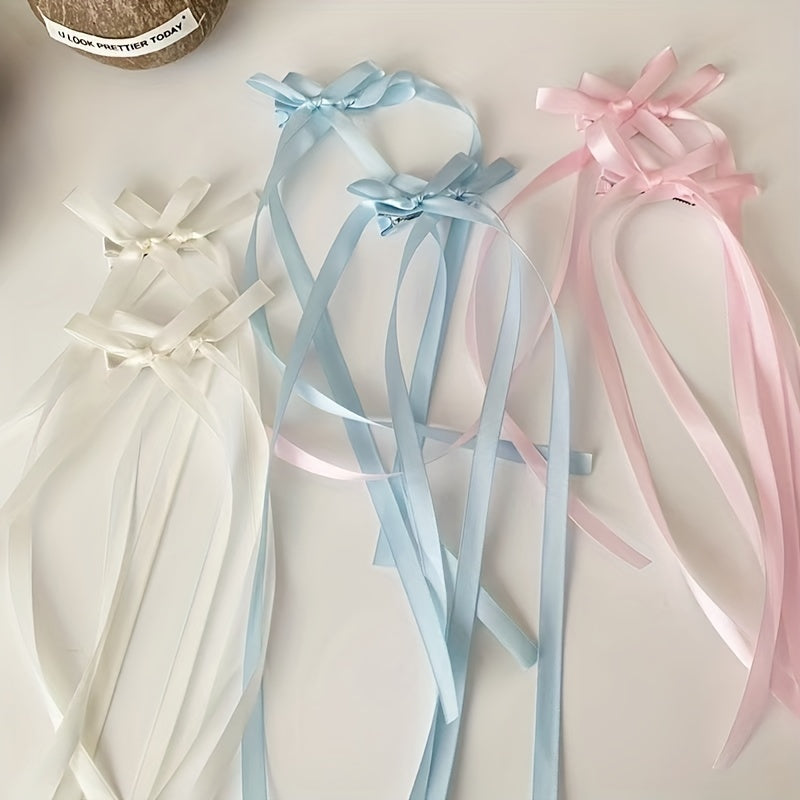 2pcs Braided Hair Ribbon Bow Hairpin Ponytail Headdress Tie Hair Accessories