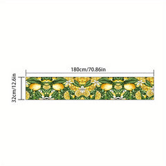 Summer Lemon Pattern Table Runner Farmhouse Linen for Party Wedding