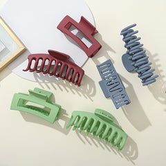 2pcs Multicolor Thick Acrylic Hair Clip Rectangle Long Hair Resin Claw Clips