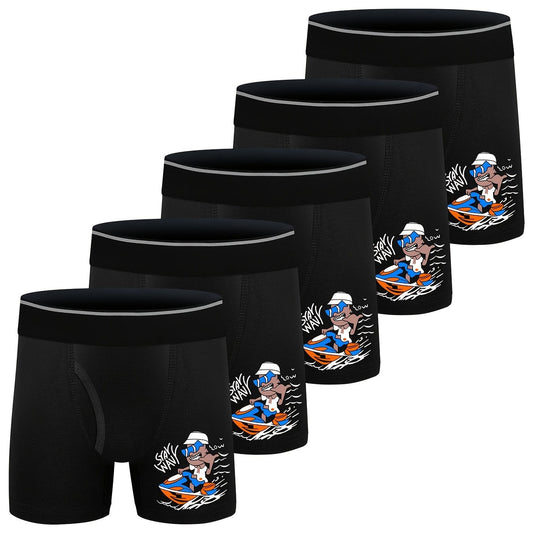 5Pack Boys Cartoon Boxer Briefs Cotton Stretch Soft Underwear