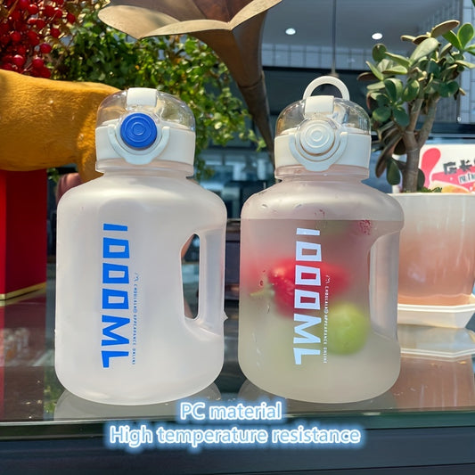 1L Sports Water Bottle With Straw BPA Free Large Portable Water Cup