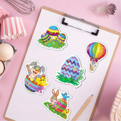 100pcs Easter Stickers Holographic Vinyl Reusable