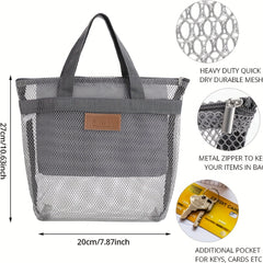 2pcs Mesh Quick Drying Tote Bags Hanging Toiletry Organizer Zipper