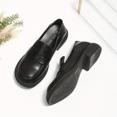Women's Round Toe Loafers Soft Sole Chunky Shoes