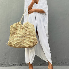 Solid Open Front Batwing Sleeve Beach Kimono