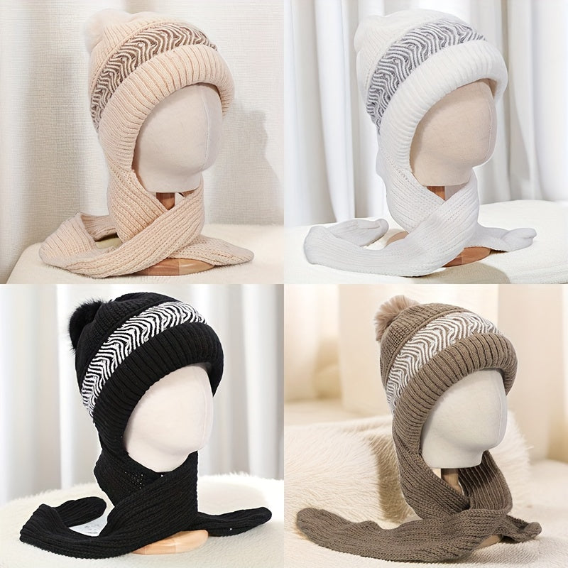 Winter Beanie Hat & Scarf Set Knitted Warmth for Men and Women