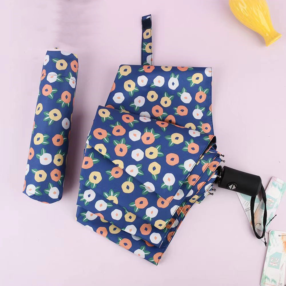 Automatic Small Chippy Flower Umbrella Sun UV Protection