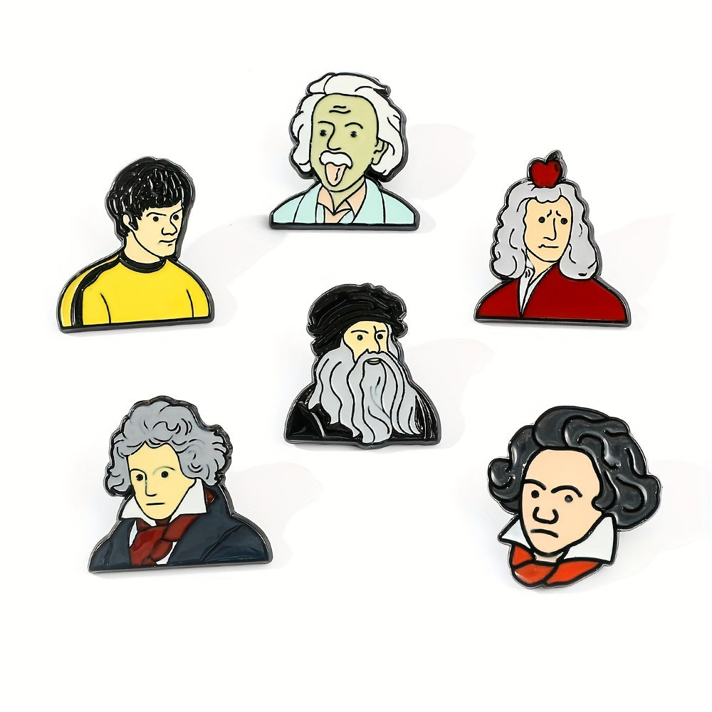 Cartoon Famous People Brooch Metal Badge Accessories for Men