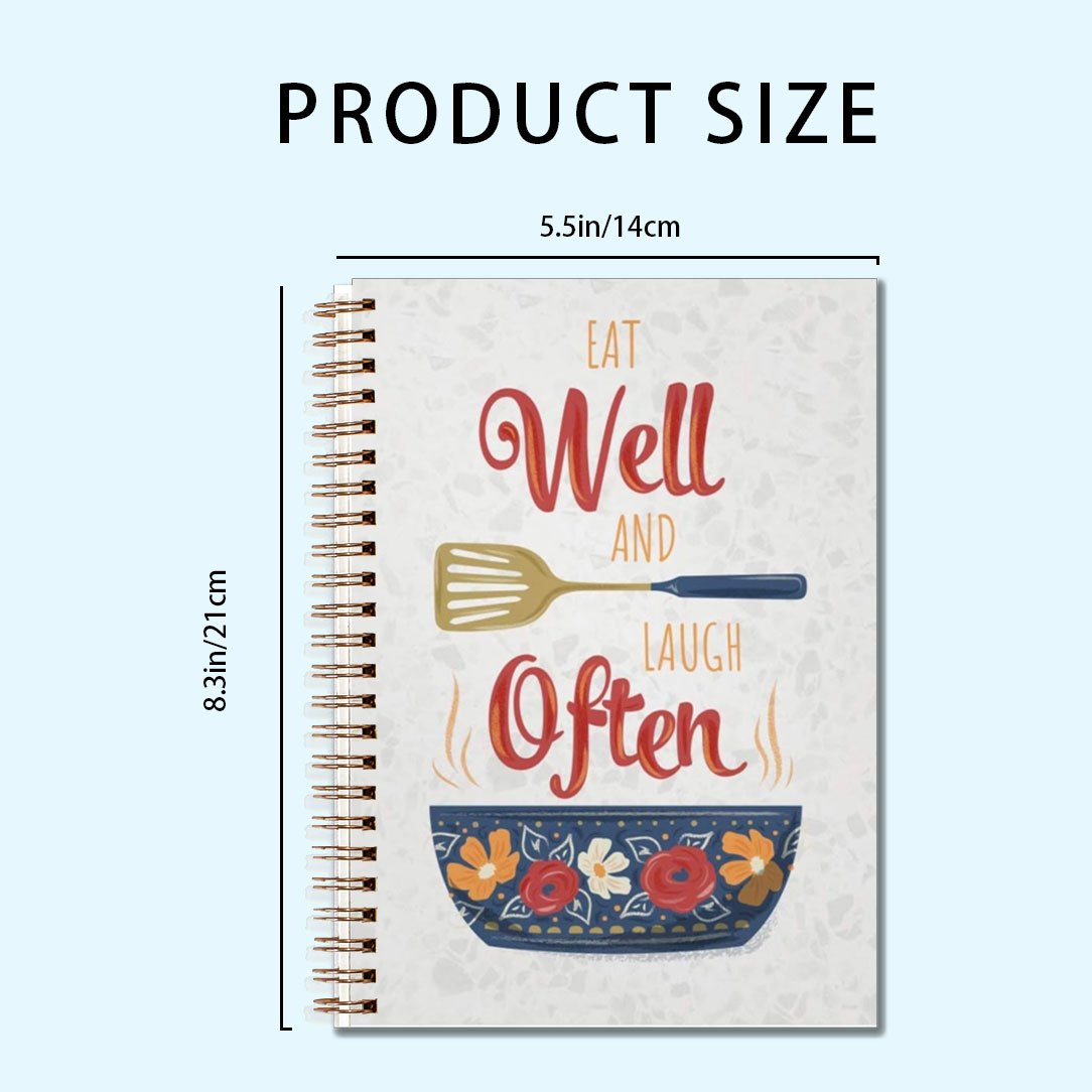 Eat Well Red Flowers Notebook 13 97x21 08cm Diary 50 Pages