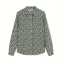  Women's Ditsy Print Button Up Blouse