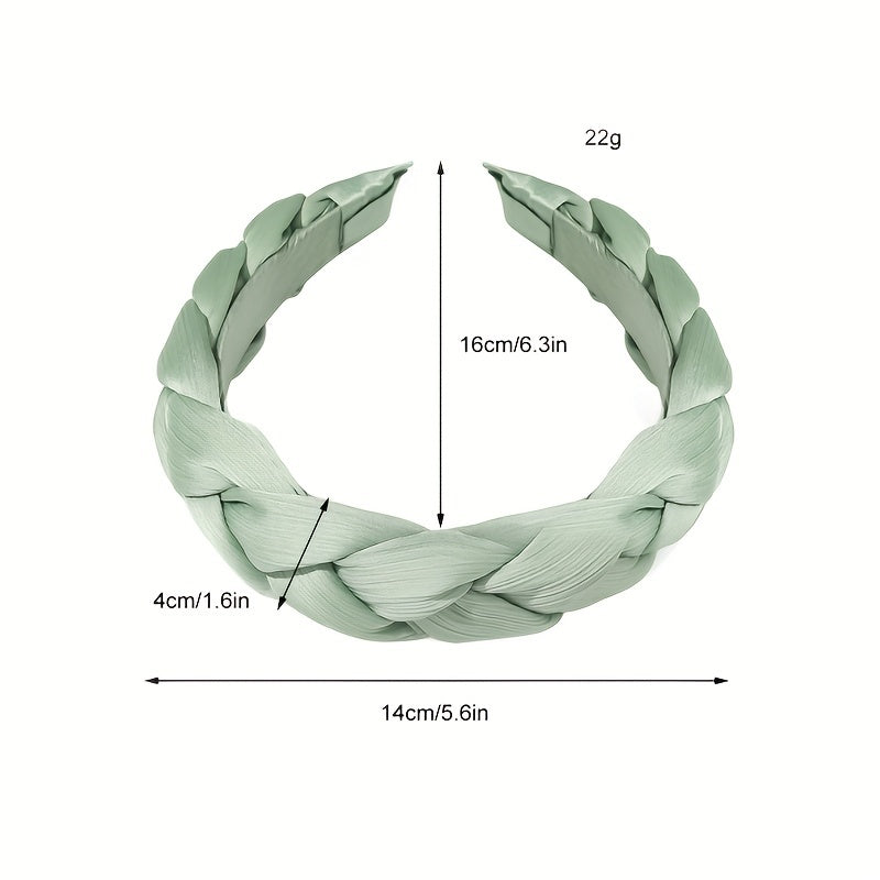 Vintage Fabric Twist Braided Hairband Solid Hair Hoop For Women Girls