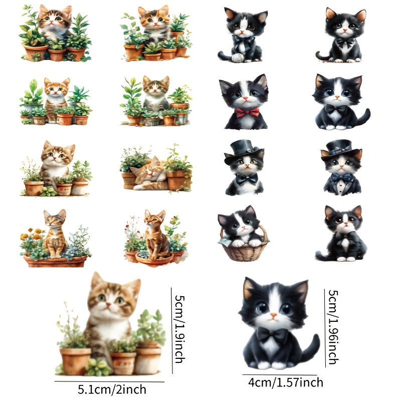 20pcs Mug Decoration Stickers Flower Cat Theme for Mugs Coffee Cups DIY
