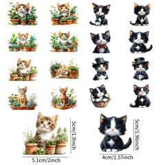 20pcs Mug Decoration Stickers Flower Cat Theme for Mugs Coffee Cups DIY