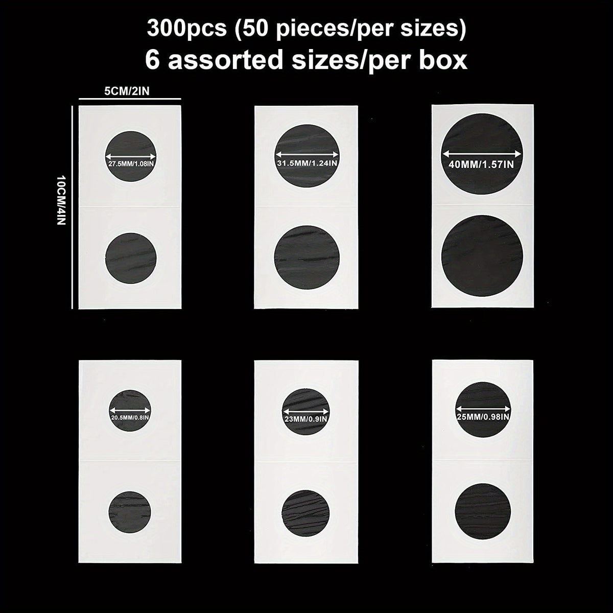 300-1200pcs Coin Collectors' Sleeves with Flip Cover