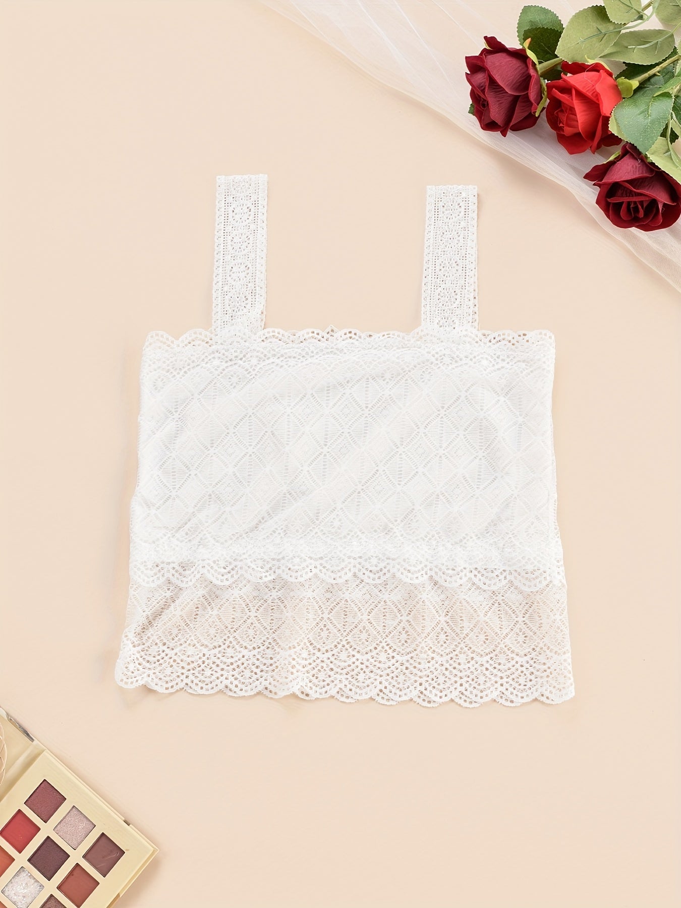 Jacquard Lace Tank Bra Seamless Wireless Bra
