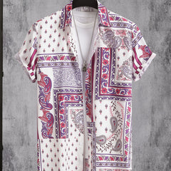 Bohemian Paisley Men's Short Sleeve Shirt