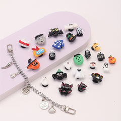 25pcs Halloween Shoe Charms with Chain for Clogs DIY Accessories