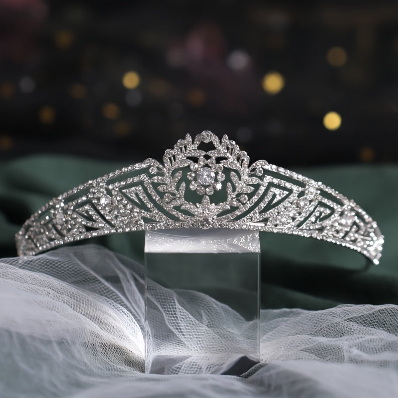 Royal Wedding Tiara Bridal Headpiece Zircon Plated Golden Gift