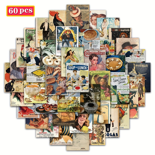 Vintage European & American Style Poster Stickers & Cartoon Vinyl Decals