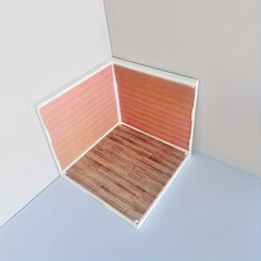 1:12 Scale Dollhouse Checkered Space Mini Cabin Model DIY Craft Scene