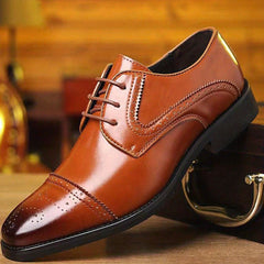 Men Ombre Perforated Lace up Oxford Shoes Non Slip Formal Shoes