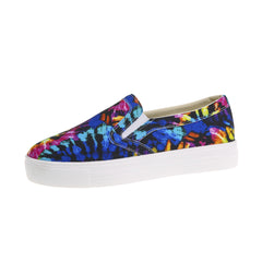 Women's Cartoon Print Canvas Loafers Lightweight Slip On Shoes