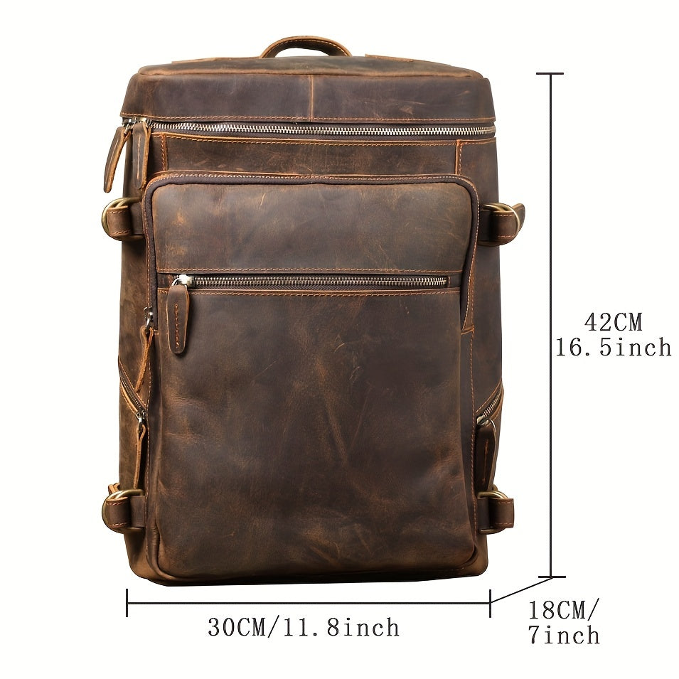 Vintage Leather Backpack Laptop Bag School Bag