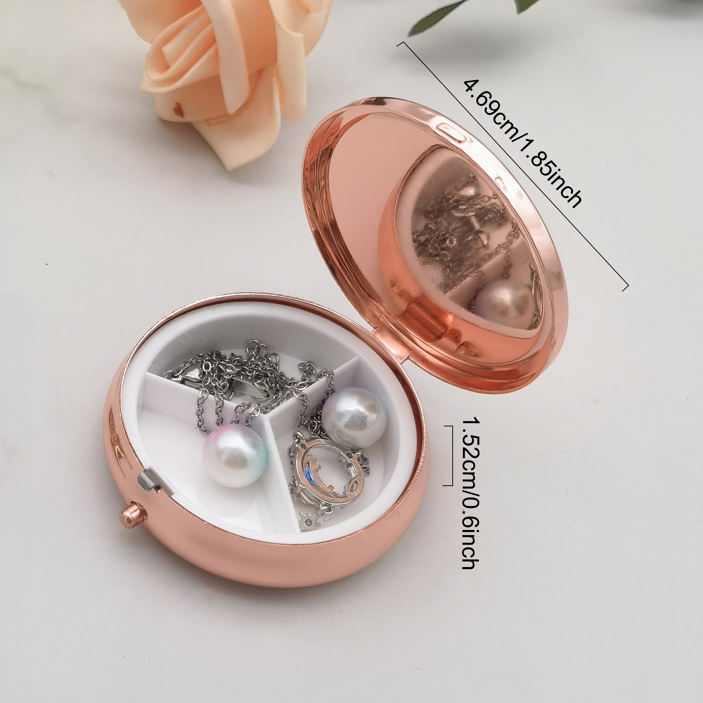 Floral 3 Compartment Pill Box for Purse Pocket - Unique Gift Pill Box for Purse