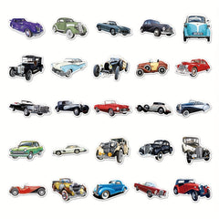 50pcs Vintage Retro Car Stickers for Notebooks Skateboards Cars & More