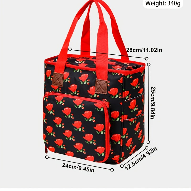 Craft Woven Storage Bag Large Capacity Tote for Work Picnic Travel