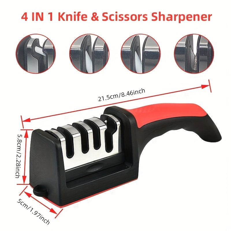 Professional Kitchen Knife Sharpener 4 Stages Whetstone Tungsten Diamond Ceramic